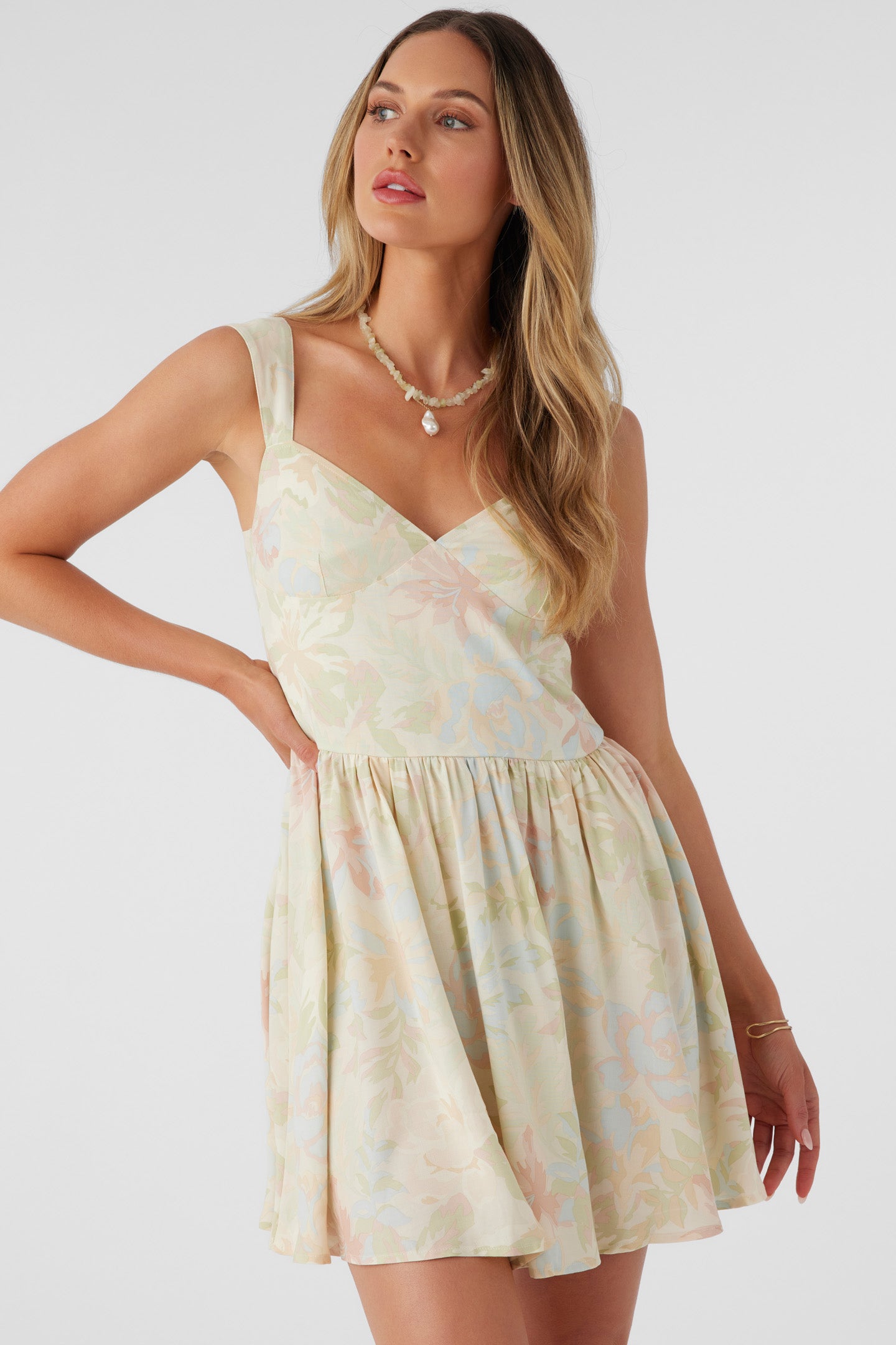 NYX VEDA TROPICAL DROP WAIST MINI DRESS