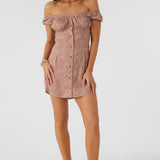 Ellison Lordes Animal Off-The-Shoulder Mini Dress