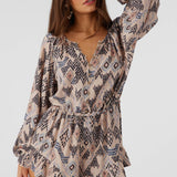 Scarlette Palmer Print Long Sleeve Romper