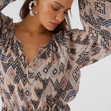 Scarlette Palmer Print Long Sleeve Romper