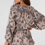 Scarlette Palmer Print Long Sleeve Romper