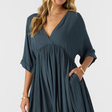 Rosemary Solid Short Sleeve Dress