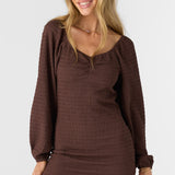 Tegan Smocked Knit Long Sleeve Mini Dress