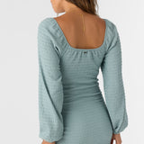 Tegan Smocked Knit Long Sleeve Mini Dress