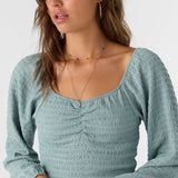 Tegan Smocked Knit Long Sleeve Mini Dress