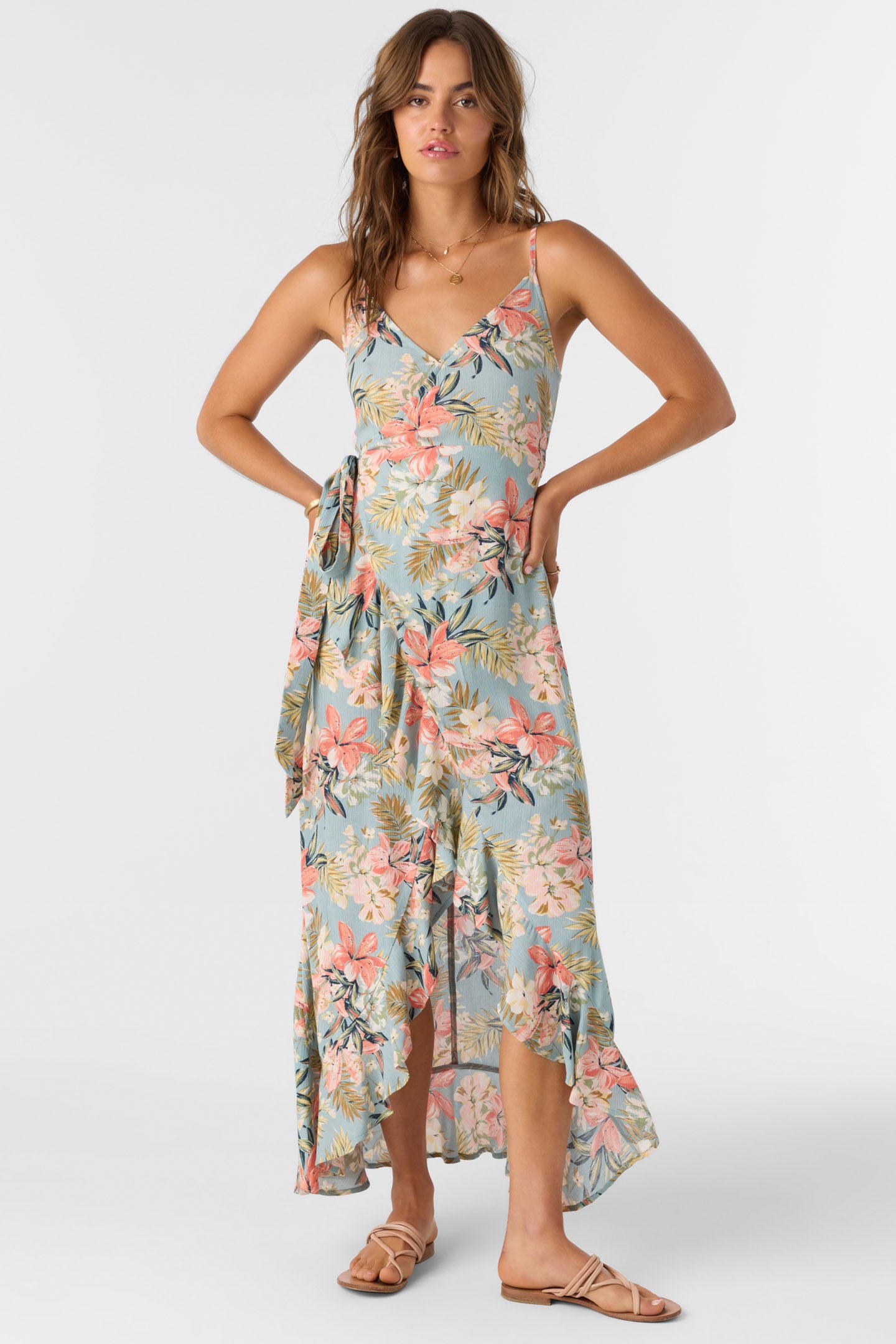 VIOLA PUNTA TROPICAL WRAP MAXI DRESS