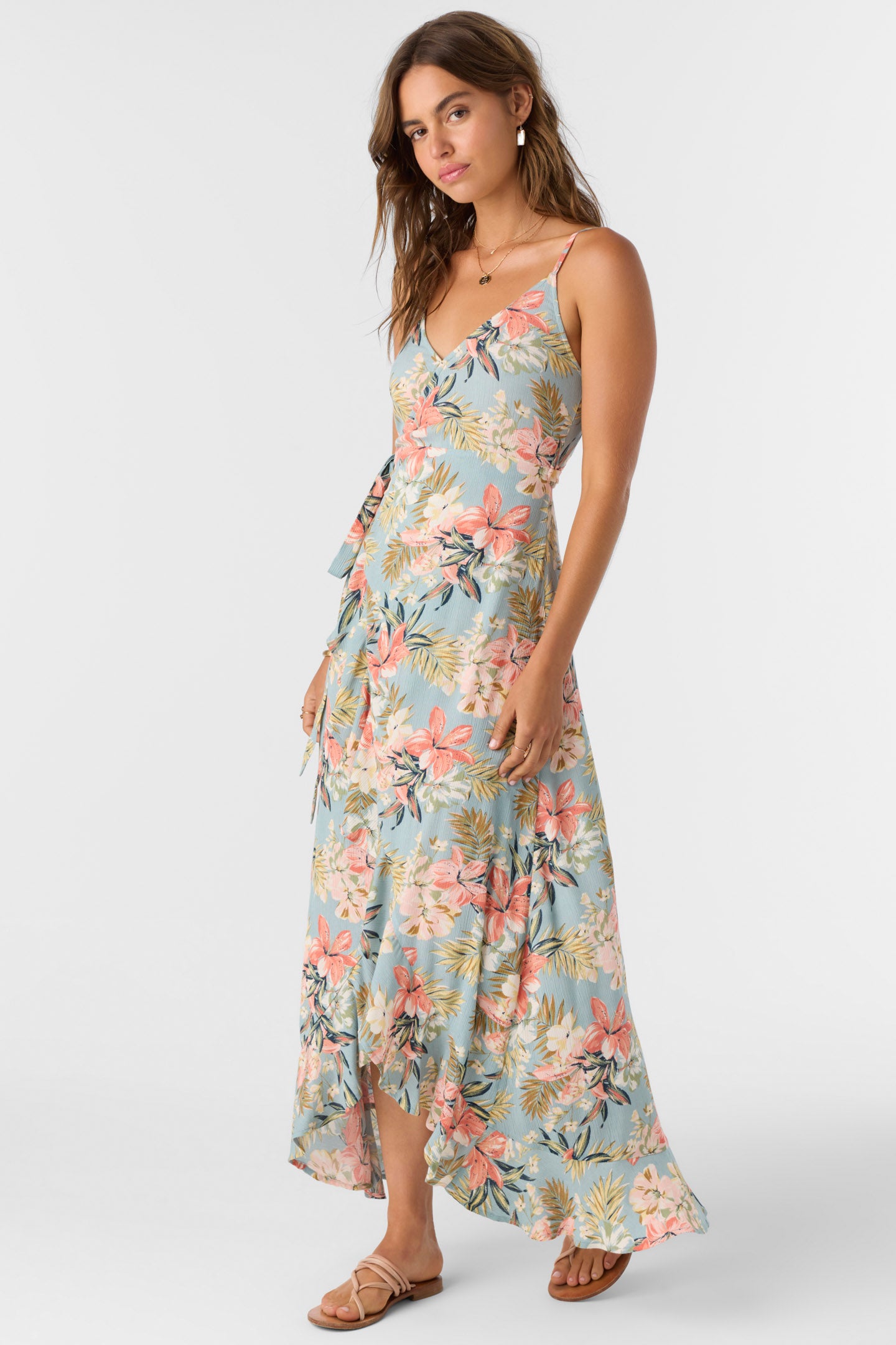 VIOLA PUNTA TROPICAL WRAP MAXI DRESS