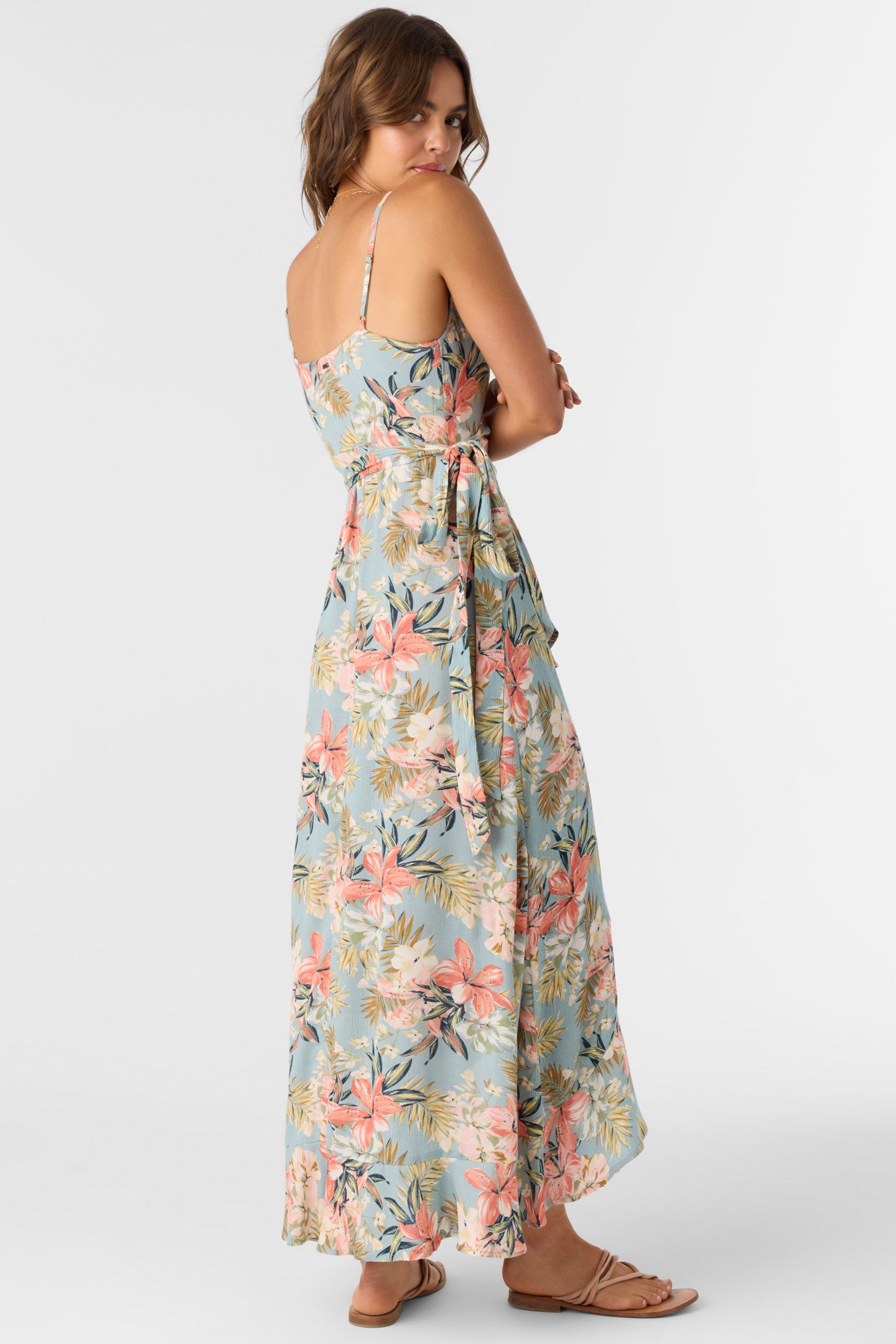 VIOLA PUNTA TROPICAL WRAP MAXI DRESS