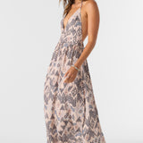 Annalisa Palmer Print Halter Maxi Dress