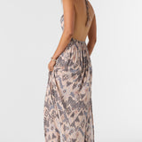 Annalisa Palmer Print Halter Maxi Dress