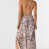 Annalisa Palmer Print Halter Maxi Dress