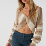 Hillside Stripe Twist Front Two-Way Sweater