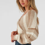 Hillside Stripe Twist Front Two-Way Sweater