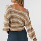 Hillside Stripe Twist Front Two-Way Sweater