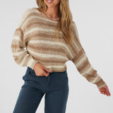 Hillside Stripe Twist Front Two-Way Sweater