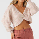 Hillside Stripe Twist Front Two-Way Sweater