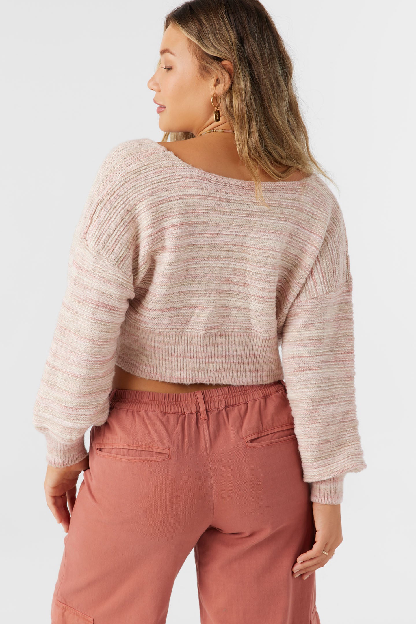 HILLSIDE STRIPE TWIST FRONT TWO-WAY SWEATER