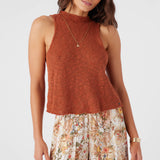 Kinslie Slub Mock Neck Sweater Tank Top