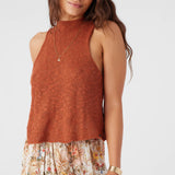 Kinslie Slub Mock Neck Sweater Tank Top