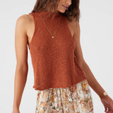 Kinslie Slub Mock Neck Sweater Tank Top