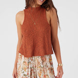 Kinslie Slub Mock Neck Sweater Tank Top