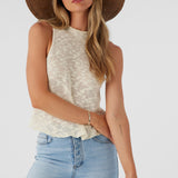 Kinslie Slub Mock Neck Sweater Tank Top