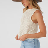 Kinslie Slub Mock Neck Sweater Tank Top