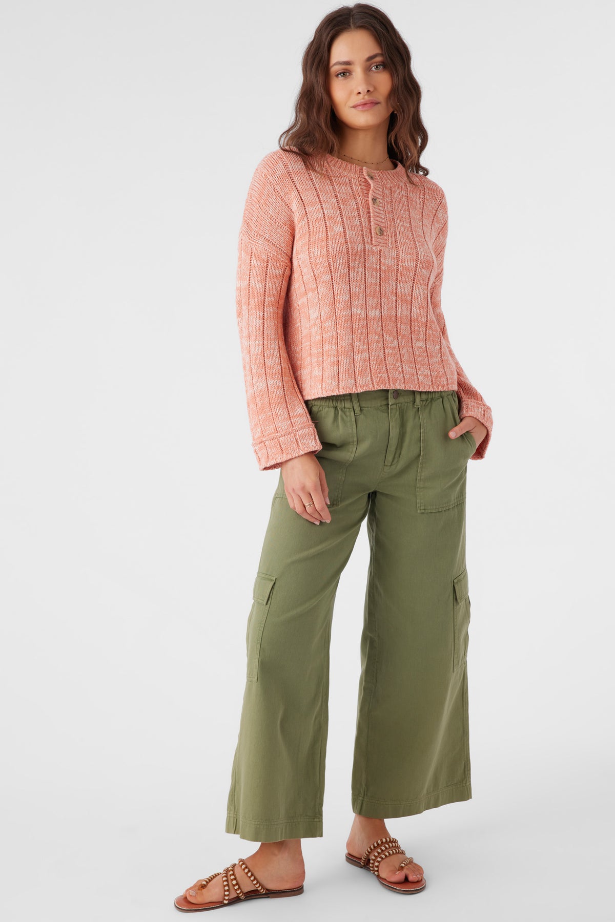 Oceanfront Long Sleeve Sweater - Canyon Clay | O