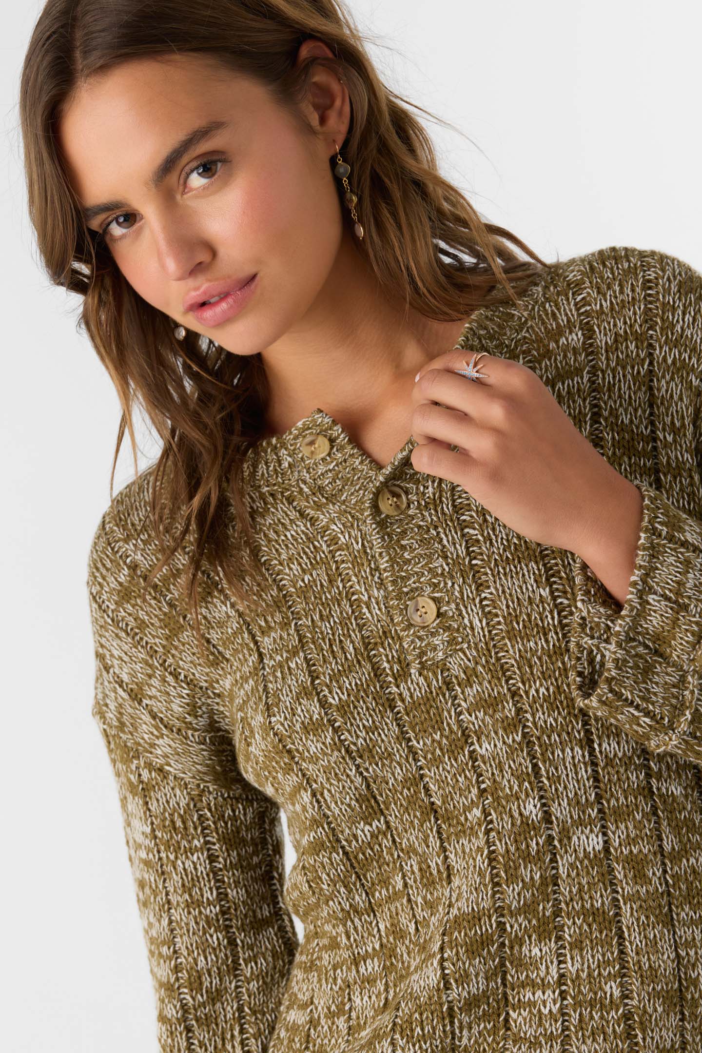 Oceanfront Long Sleeve Sweater - Military Olive | O'Neill