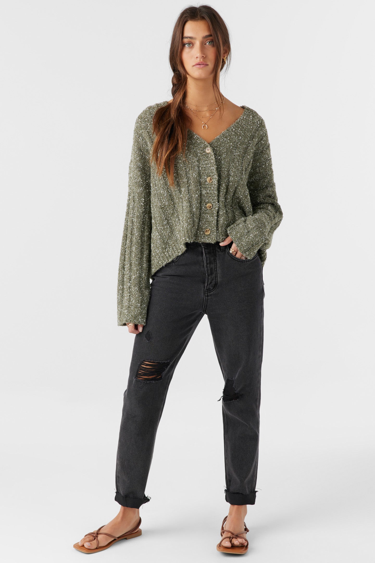 FERRIS BUTTON FRONT SWEATER CARDIGAN