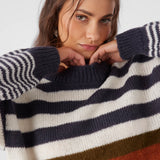 Billie Stripe Mockneck Oversized Sweater