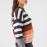 Billie Stripe Mockneck Oversized Sweater