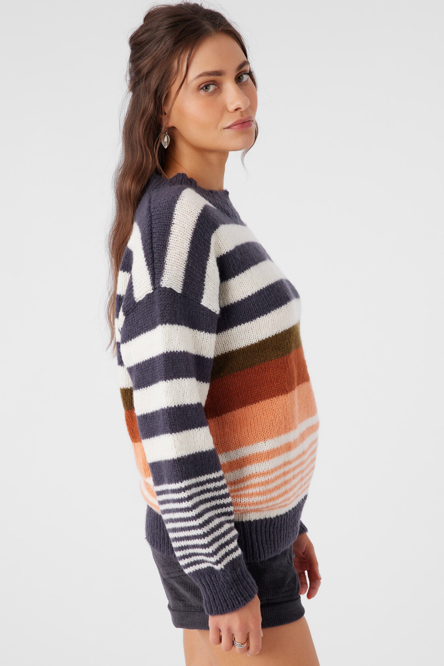 BILLIE STRIPE MOCKNECK OVERSIZED SWEATER