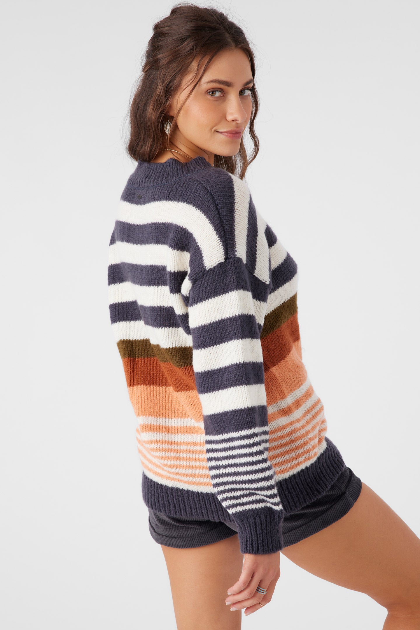 BILLIE STRIPE MOCKNECK OVERSIZED SWEATER