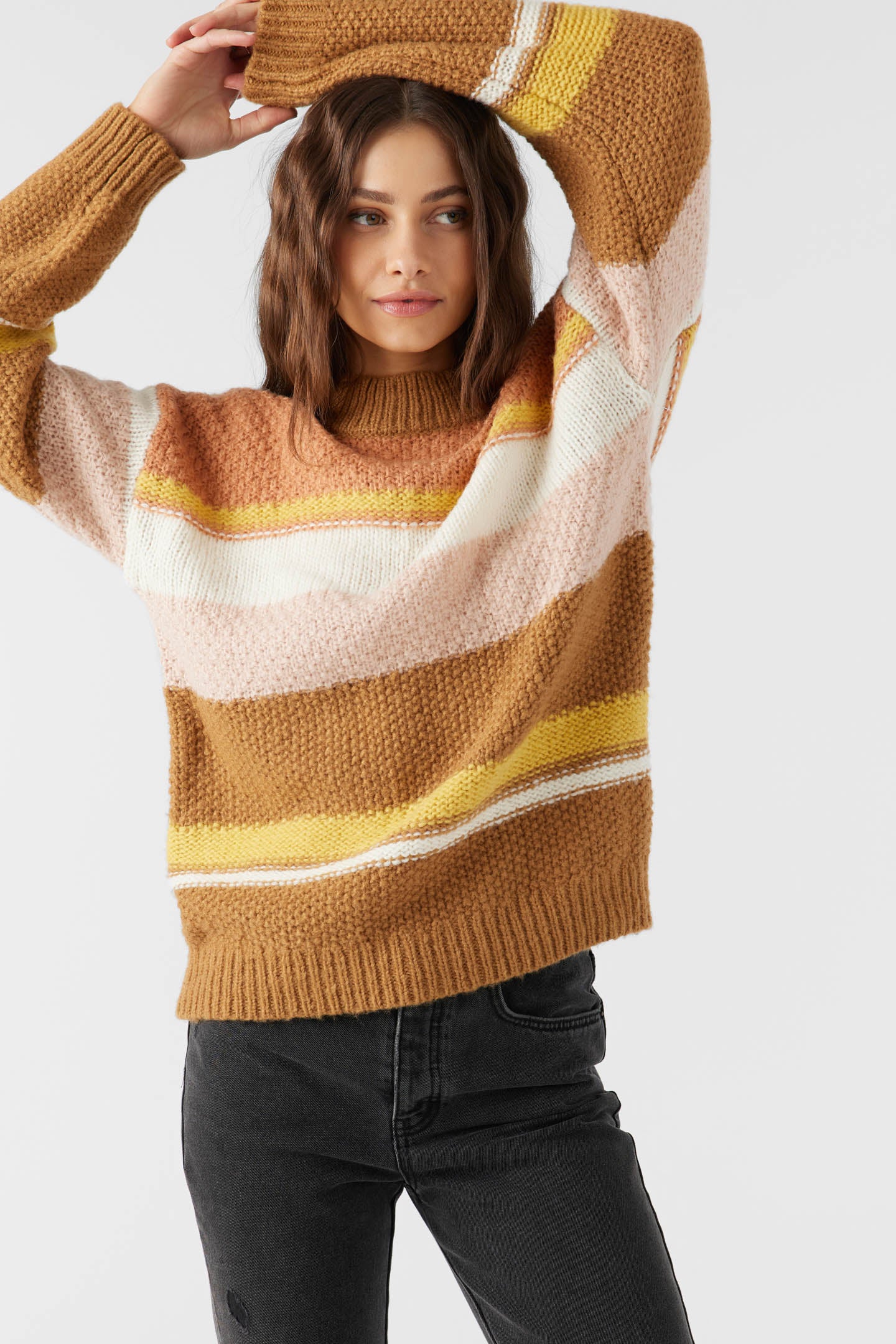 BILLIE STRIPE MOCKNECK OVERSIZED SWEATER