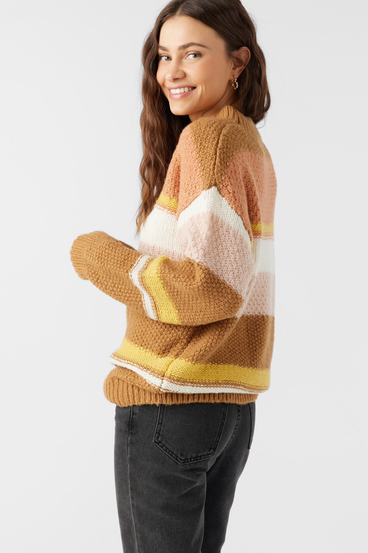 BILLIE STRIPE MOCKNECK OVERSIZED SWEATER