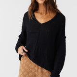 Marina Cotton Slub V-Neck Sweater