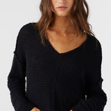 Marina Cotton Slub V-Neck Sweater