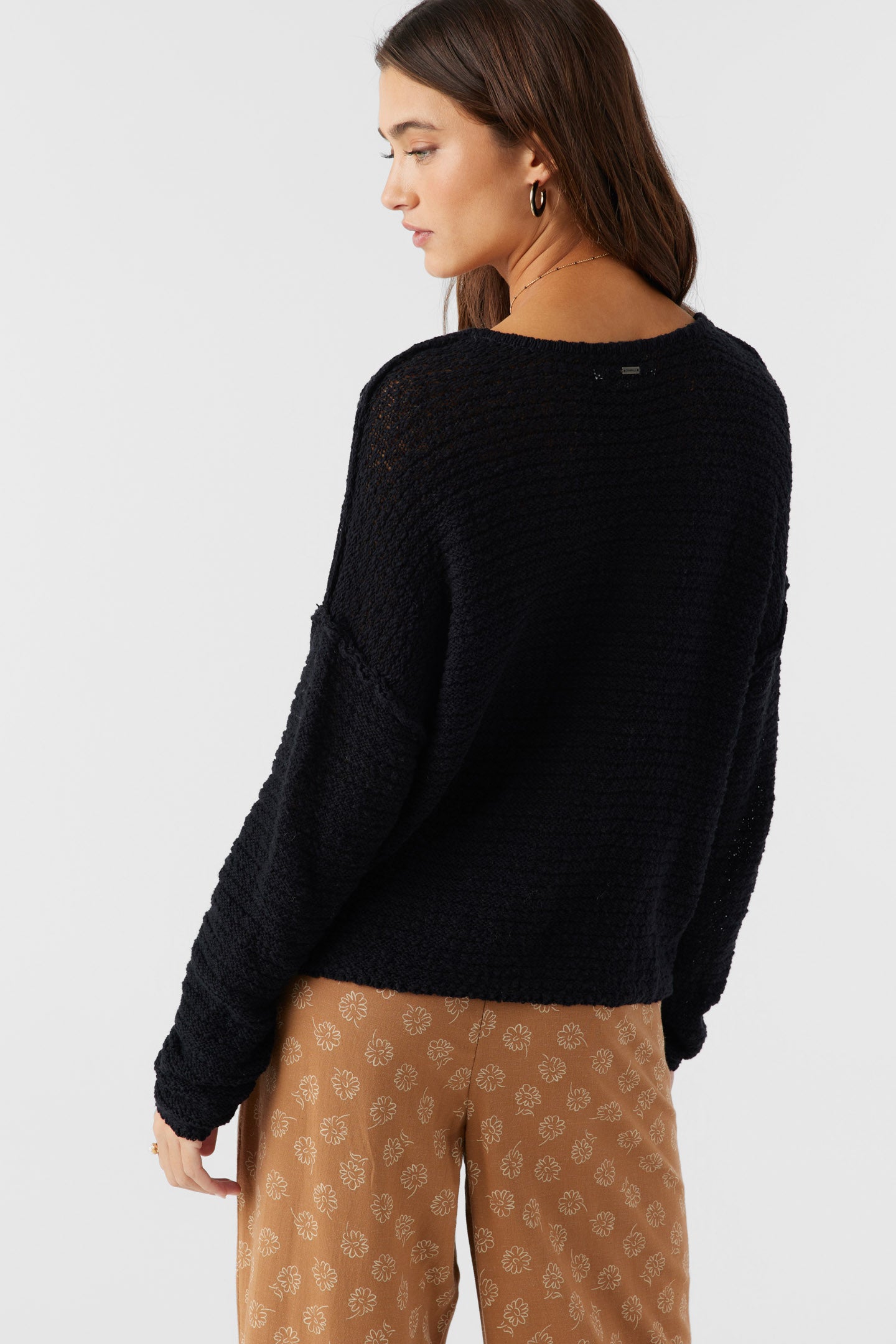 MARINA COTTON SLUB V-NECK SWEATER