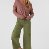 Marina Cotton Slub V-Neck Sweater