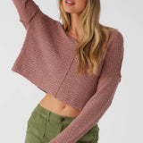Marina Cotton Slub V-Neck Sweater