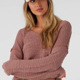 Marina Cotton Slub V-Neck Sweater