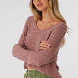 Marina Cotton Slub V-Neck Sweater