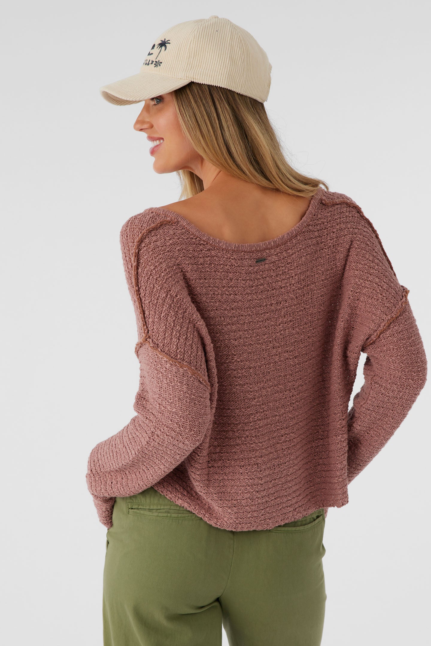 MARINA COTTON SLUB V-NECK SWEATER