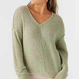 Marina Cotton Slub V-Neck Sweater