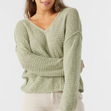 Marina Cotton Slub V-Neck Sweater