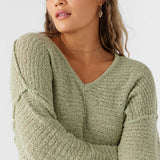 Marina Cotton Slub V-Neck Sweater
