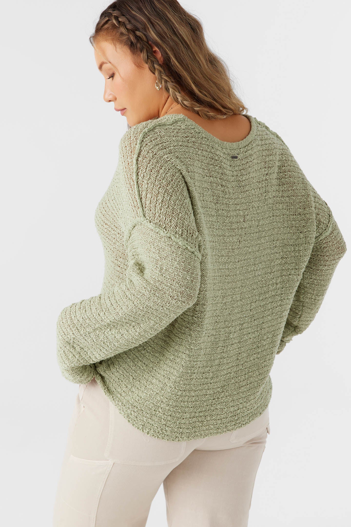 MARINA COTTON SLUB V-NECK SWEATER