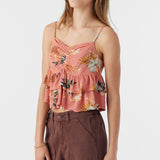 Girl's Raya Punta Tropical Ruffle Tank Top