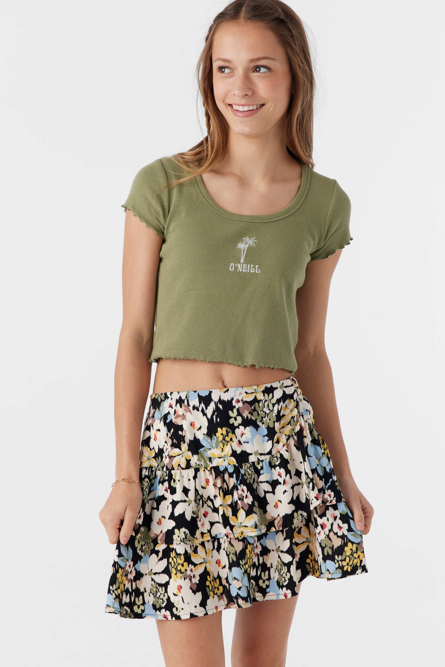 GIRL'S JOANNA CAMDEN FLORAL TIERED SKIRT